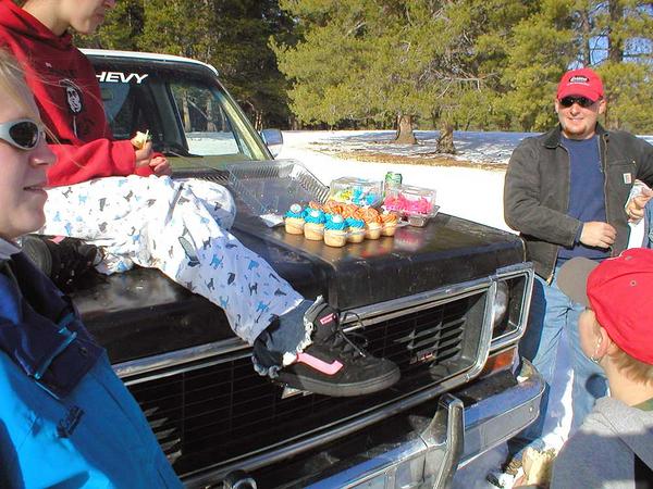 PB150024 - Mmmmmm. Cupcakes. Thanks, Brian. And, thanks Mike for having a birthday on the day of the run!
