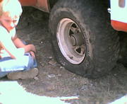 My first flat tire while off-roading in more than 6 years! The trail that caused it was waay too steep and rocky for me to stop 