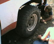 Both my son and my brother stepped right up to help change a flat. Getting the right attitude of frendship and unity into Eric b