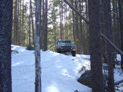 Alisha driving Tylers truck over the ridge