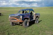 Mike \"Half Ast Racing\" Nunn\'s Bronco after a rollover during the baja