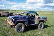 Mike \"Half Ast Racing\" Nunn\'s Bronco after a rollover during the baja