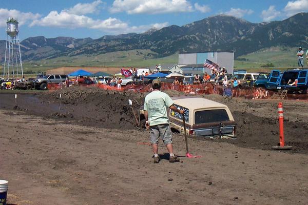 Blair Howze takes his rig through the pit
