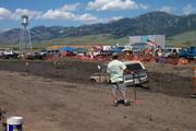 Blair Howze takes his rig through the pit