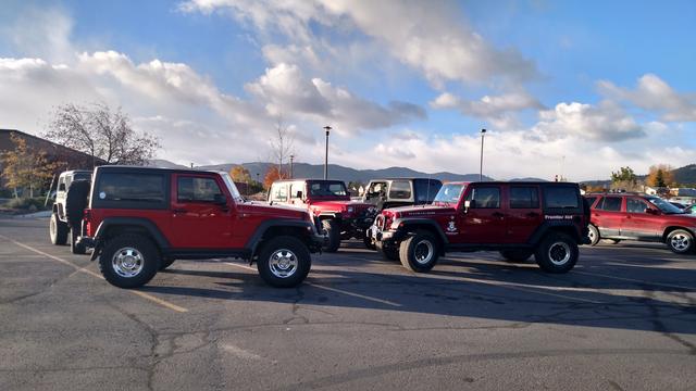 Apparently, the Jeeps actually drive to the trail head