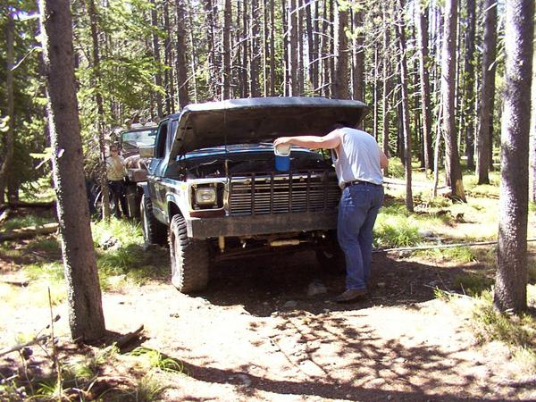 Tyler's under the hood of a hot Stubby