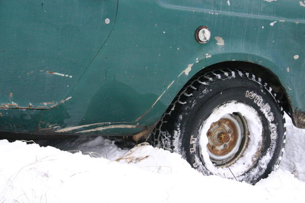 The miracle of 1968 gas tank "evap recovery" technology.. that is to say, there is none, and if you lean it over enoug