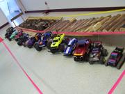 The racers are lined up in the staging area.