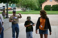 The Walkers arrive - Ron, on the left, was the trail coordinator for DR05