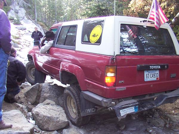 Hung up on a couple big rocks in the wrong place