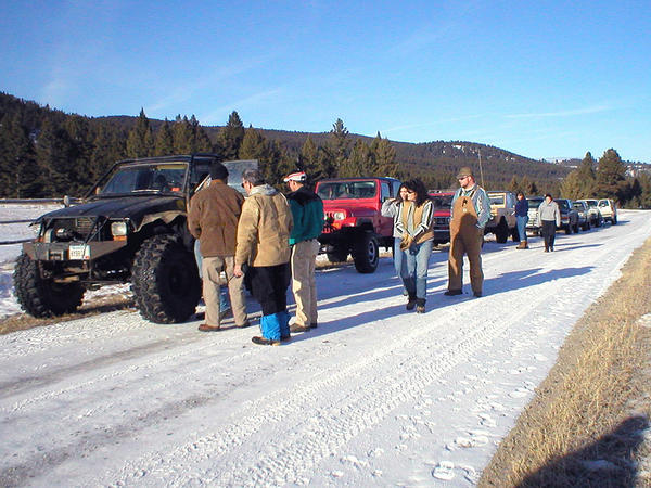 The "back half" of the line up, starting with Rob Currier's Hybrid, then Rich's YJ.....and on and on.
Lot's of cool r