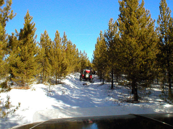 The view from Doug Herold's Bronco, following Rich and Rob to the camp.