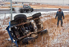 Aren't my mother-in-law and I lucky? 
12/10/03 near the Cedar Street Exit on I-15