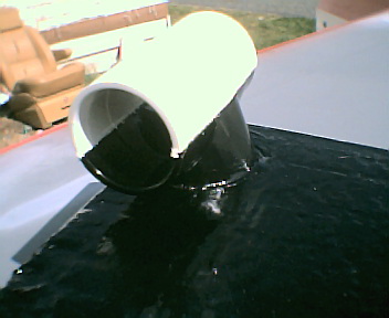 Here is how I am going to connect the duct to the heater. This was a PVC "T" fitting. the white part is the part I cut