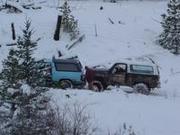 76 broke front axle than ramed