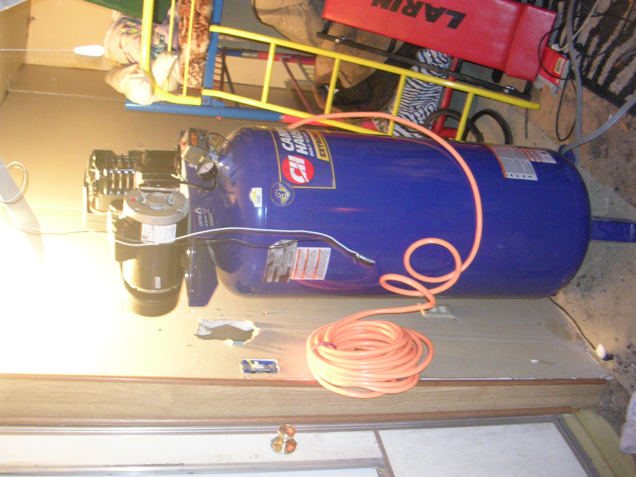 got air now.No more foot pump!