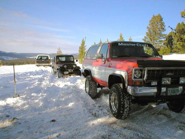Blazer pullin bryan's cj out and mike's blazer!