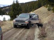 P3300015 - Doug and Janet Herold's guest, John Skinner, in his new Dodge Dakota, with "Baby" as co-pilot.