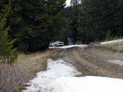 P3300023 - Here he comes! Dennis makes some good tracks for the rest of the crew.