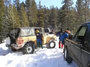 P3010117-The entire gang has finally arrived at Park Lake.
There's Mike Kelly's 2wd (see prior pics of broken axles) early Bron